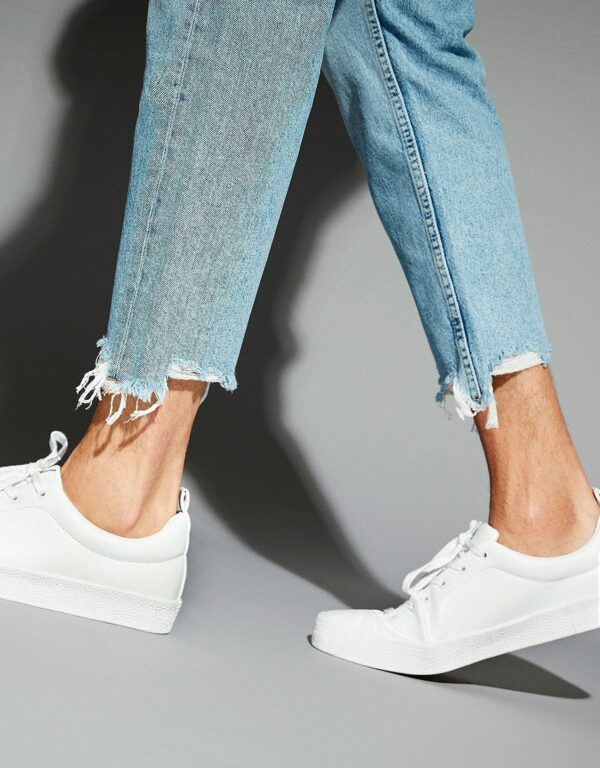 White Textured Sneakers - Image 5