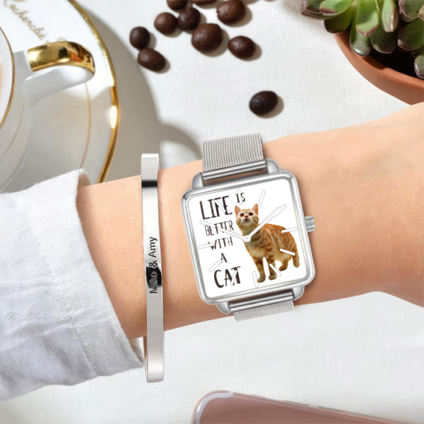 Gift For Cat Hand , Cat Lover, Personalized Design ver1 Watch - Image 3